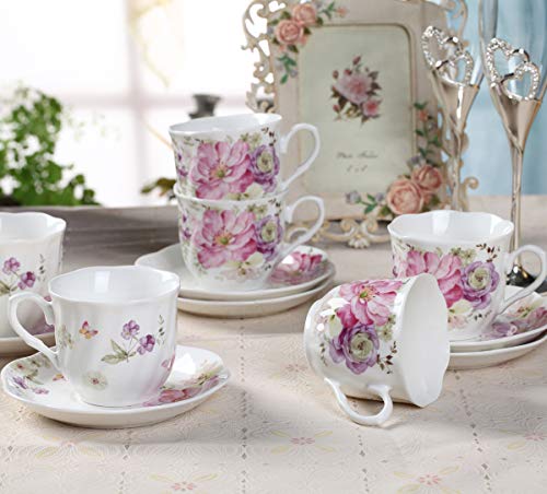 12 PCS Floral Bone China Tea & Coffee Set