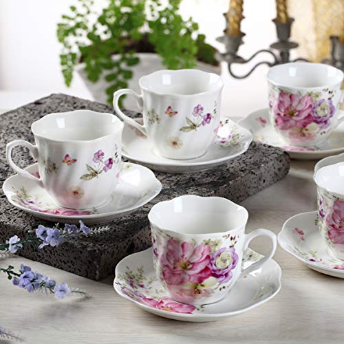 12 PCS Floral Bone China Tea & Coffee Set