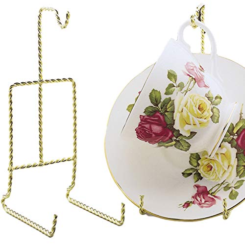 Twisted Gold Tea Cup Holder Set of 2