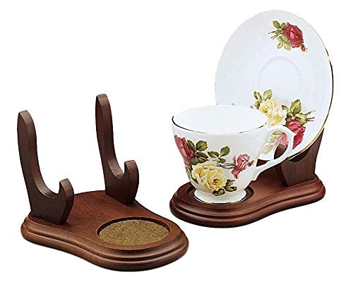 Wooden Tea Cup and Saucer Display Stand Set