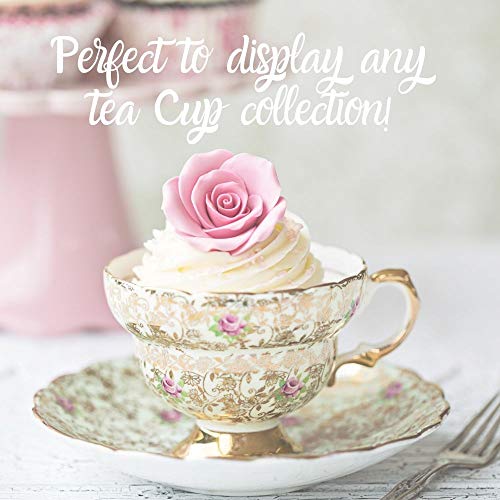 Wooden Tea Cup and Saucer Display Stand Set