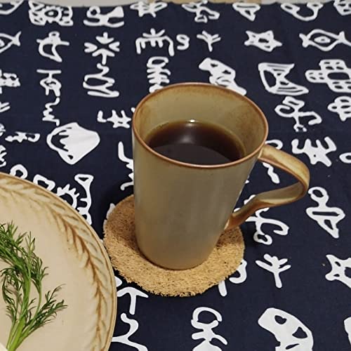 globe faith Small Chic Pottery Espresso Coffee Mug, Rustic Handmade Clay Tea Cup for Home and Office with Unique Handle, Dishwasher& Microwave Safe, Matte Earthy Yellow 9oz