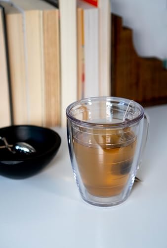 Tervis Clear & Colorful Tabletop Made in USA Double Walled Insulated Tumbler Travel Cup Keeps Drinks Cold & Hot, 16oz Mug, Clear