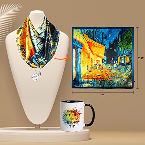 LittleBlueDeer Art Teacher Appreciation Gifts,Artist Coffee Mug for Art Teacher,Artist Coffee Cup for Art Lover Gifts,Art Scarf for Women,Birthday Gifts for Artist