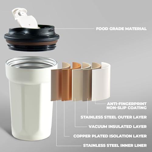 Puraville 12oz Insulated Travel Coffee Tumbler