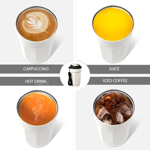 Puraville 12oz Insulated Travel Coffee Tumbler