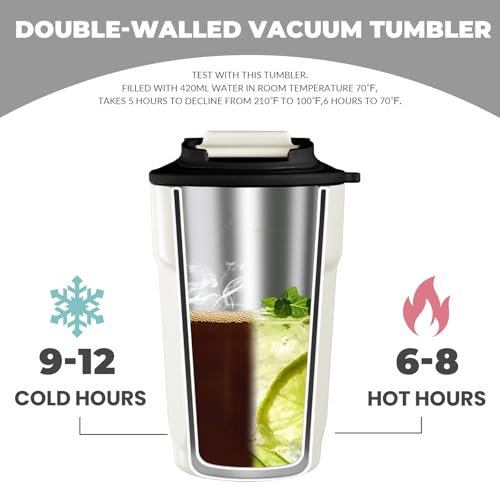 Puraville 12oz Insulated Travel Coffee Tumbler
