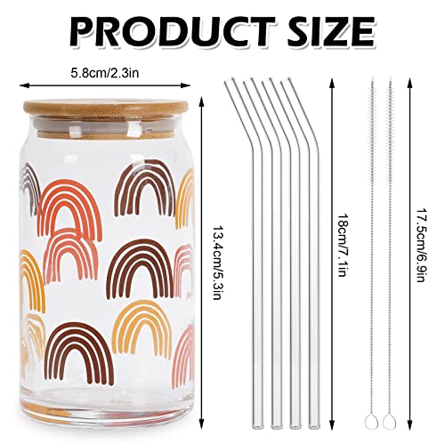 Boho 4-Pack Ice Coffee Cups with Lids