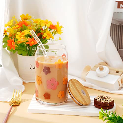 Boho 4-Pack Ice Coffee Cups with Lids