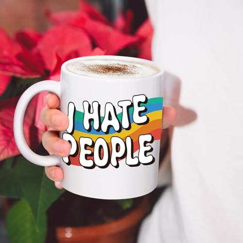 I Hate People Funny Coffee Mug for Introverts