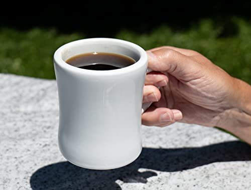 Retro White Ceramic Diner Mug - 10 Ounce