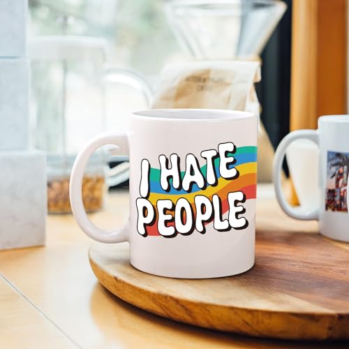 I Hate People Funny Coffee Mug for Introverts