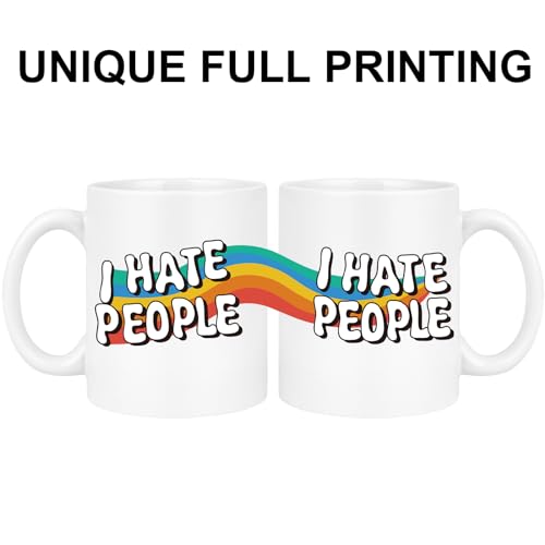 I Hate People Funny Coffee Mug for Introverts