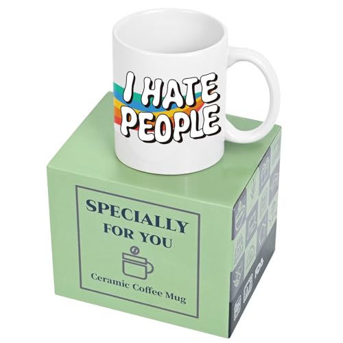 I Hate People Funny Coffee Mug for Introverts