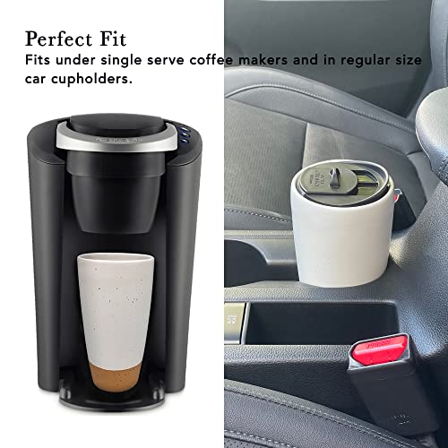 Mora Double Wall Ceramic Coffee Travel Mug with Lid, 14 oz, Portable, Microwave, Dishwasher Safe, Insulated Reusable Tall Cup, Splash Resistant Lid - To Go Tumbler for Car Cup Holder, Dusty Blue