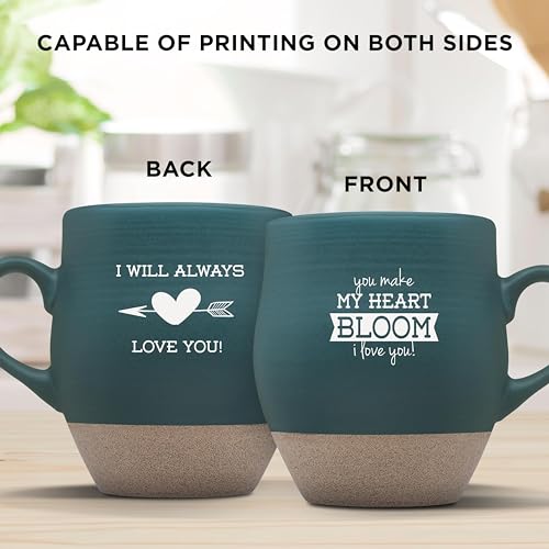 DISCOUNT PROMOS 10 Admiral Ceramic Mugs Set, 16 oz. - Customizable Text, Logo - Stoneware, Drinkware, Coffee, C-handle - Green