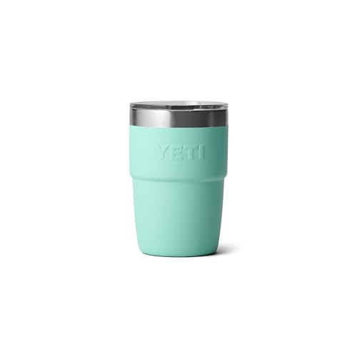YETI Rambler 8 oz Stackable Cup, Stainless Steel, Vacuum Insulated Espresso Cup with MagSlider Lid, Seafoam
