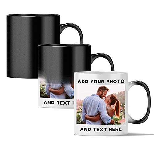 11oz Personalized Magic Coffee Mug with Photo, Picture - Heat Sensitive Custom Coffee Mug | Color Changing Cups, Tazas Magicas Personalizadas