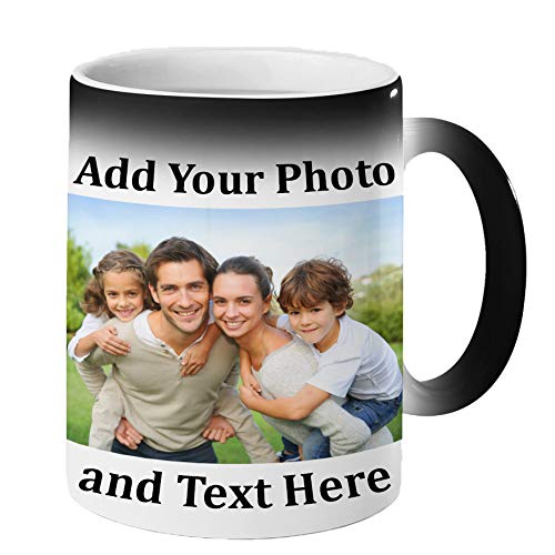 11oz Personalized Magic Coffee Mug with Photo, Picture - Heat Sensitive Custom Coffee Mug | Color Changing Cups, Tazas Magicas Personalizadas