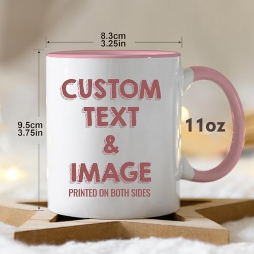 Aeekdook Custom Mug with Pictures, 11oz Personalized coffee Mug Gifts for Men Women, Multiple Colors Photo Mug Personalized Picture, Custom Mugs for Birthday Wedding Gift, tazas personalizadas