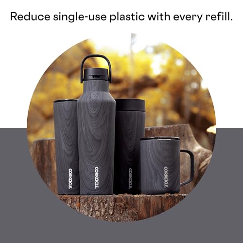 Corkcicle Commuter Cup Travel Mug with 360° Sip Lid, Burnt Wood, 17 oz – Insulated Coffee Mug with Lid Keeps Beverages Cold 18 Hours, Hot 5 Hours – Cupholder Friendly & Spill-Proof Slim Tumbler