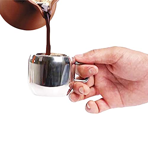 Set of 6 Stainless Steel Double Wall Mugs