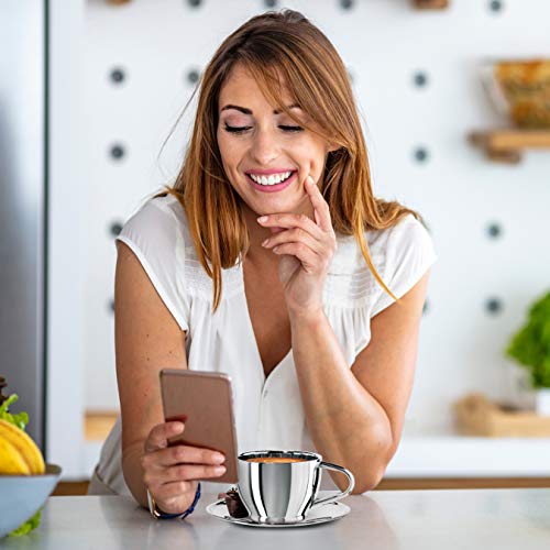 Oggi 12oz Insulated Coffee Cup with Saucer