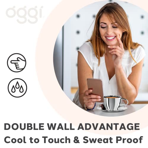 Oggi 12oz Insulated Coffee Cup with Saucer