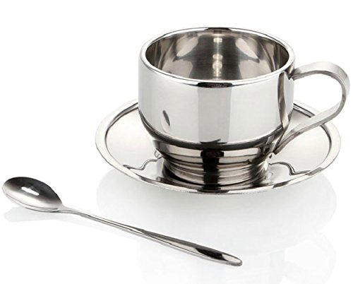 Jasni Stainless Steel Coffee Mug Set with Spoon