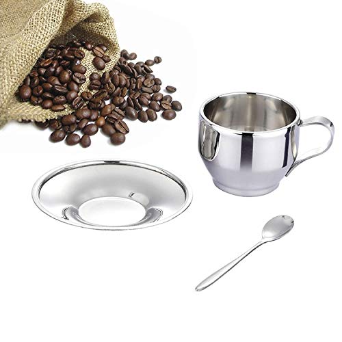 Jasni Stainless Steel Coffee Mug Set with Spoon