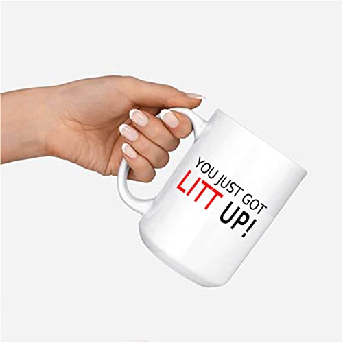 J.Ehonace You Just Got Litt Up 15oz Louis Litt Mug, Inspired by The Tv Show Suits, Double Side Printed White Coffee Mug Perfect Funny Gift for Suits Tv Show Fans