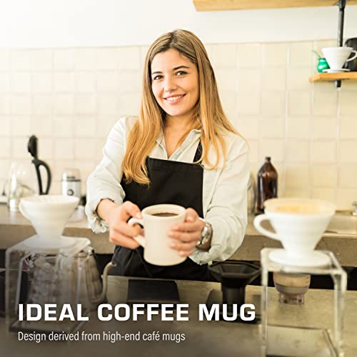 Retro Off White Stoneware Coffee Mug Set 6