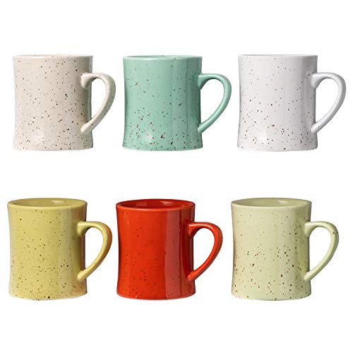 Vintage Multicolor Ceramic Mugs Set of 6
