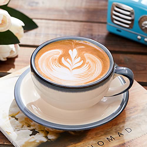 Vintage 12 oz Ceramic Latte Art Coffee Mug