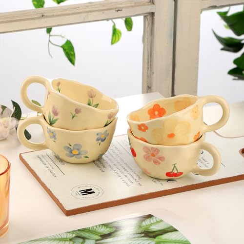 Cute Strawberry Ceramic Mug - Retro Aesthetic Design