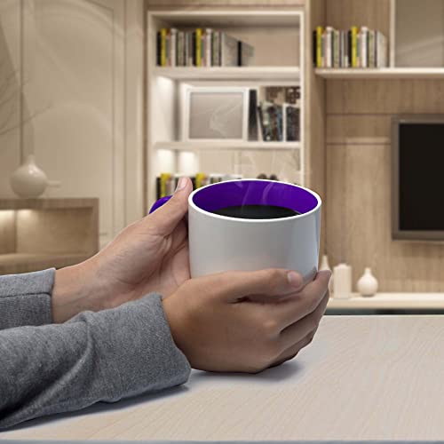 Custom Bistro Style Large Coffee Mugs 16 oz. Set of 10, Personalized Bulk Pack - Perfect for Coffee, Tea, Espresso, Hot Cocoa, Other Beverages - Purple