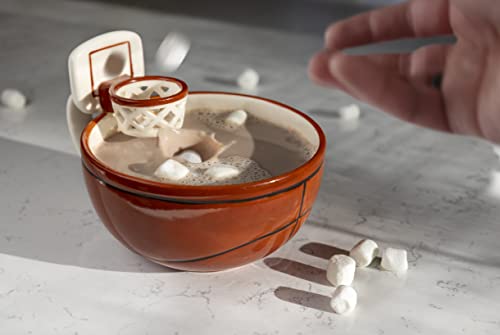 MAX'IS Creations The Mug with a Hoop, Basketball Mug Novelty Mug w Mini Hoop, Big Funny Coffee Mug, Coach Gift, Basketball Gifts for Boys 8-12 12-14, Basketball Accessories, 16oz