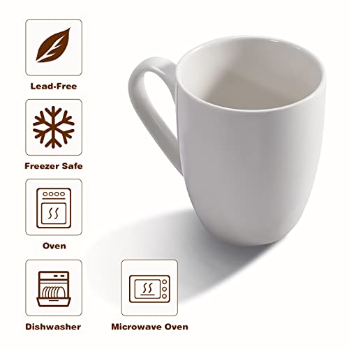 Large White Coffee Mug with Handle for Office
