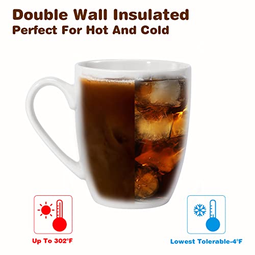 Large White Coffee Mug with Handle for Office