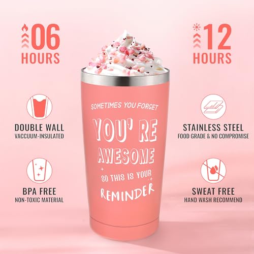 Panspace Inspirational Gifts for Women, Thank You Gifts for Women, 20oz You Are Awesome Tumbler Gifts Coffee Cup Travel Mugs, Birthday Gifts Friendship Gifts for Women Coworkers Friends Female