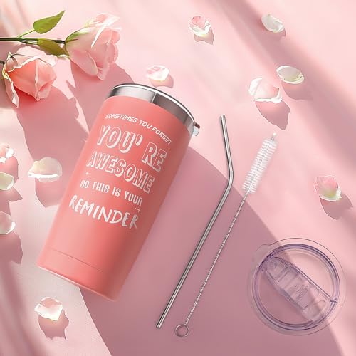 Panspace Inspirational Gifts for Women, Thank You Gifts for Women, 20oz You Are Awesome Tumbler Gifts Coffee Cup Travel Mugs, Birthday Gifts Friendship Gifts for Women Coworkers Friends Female