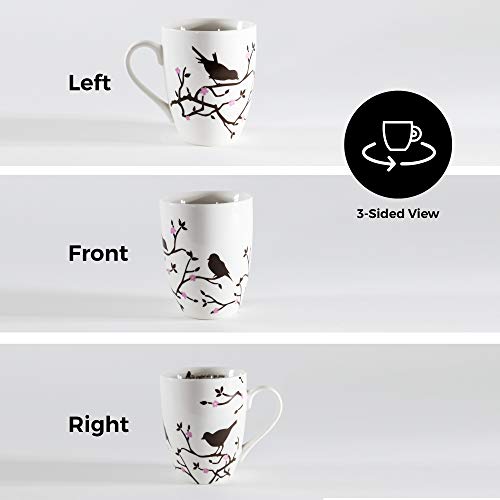 Divinity Boutique Inspirational Ceramic, Brown Birds on White Mug, 1 Theses. 5:16-17, The Joyful Always Pray, Multicolor, One Size,12 fluid ounce