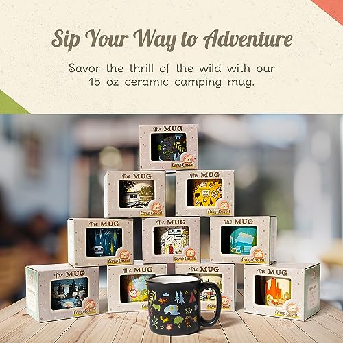 Ceramic Coffee Mug - 15 oz Retro Inspired Camping Mug - for Hot & Cold Drinks - Works as a Tea, Soup, & Coffee Mug - Stylish, Versatile, & Microwaveable Camping Coffee Mugs by Camp Casual