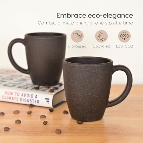 Eha Earth-Friendly Classic Coffee Mug | 10 Oz | Made with Rice Husk & Bamboo Fibers | Microwave Safe | for Hot & Cold Coffee, Milk & Tea Cup | Matte Finish Mugs | Coffee