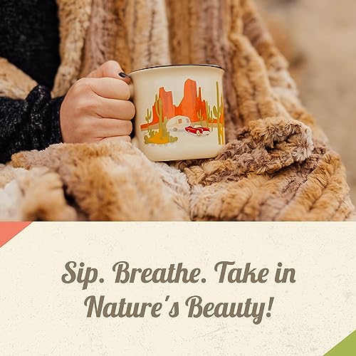 Ceramic Coffee Mug - 15 oz Retro Inspired Camping Mug - for Hot & Cold Drinks - Works as a Tea, Soup, & Coffee Mug - Stylish, Versatile, & Microwaveable Camping Coffee Mugs by Camp Casual