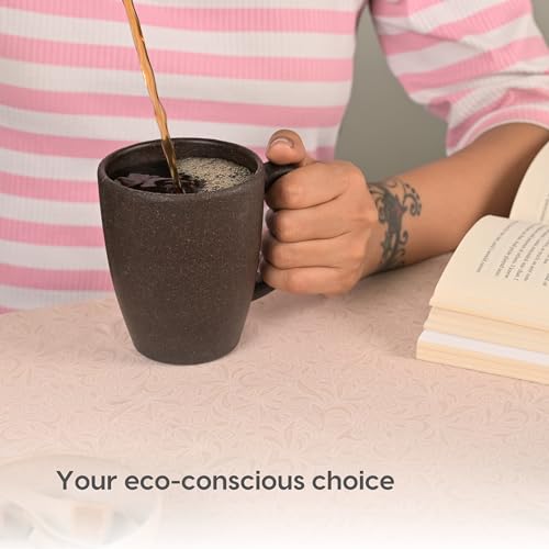 Eha Earth-Friendly Classic Coffee Mug | 10 Oz | Made with Rice Husk & Bamboo Fibers | Microwave Safe | for Hot & Cold Coffee, Milk & Tea Cup | Matte Finish Mugs | Coffee