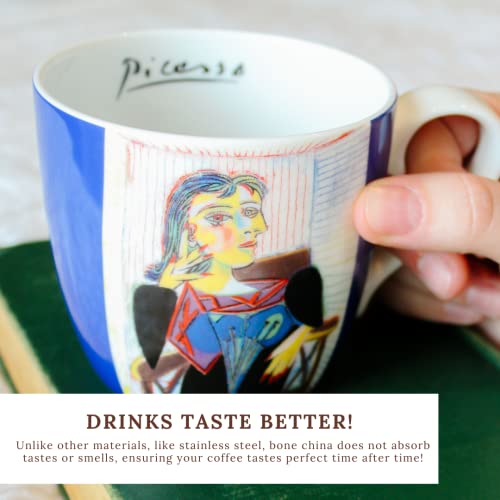Könitz Waechtersbach Picasso Collection Bone China Coffee Mugs – Dora Maar Coffee Mug – Dishwasher & Microwave Safe Cute Mugs – Handmade Tea Mug – Memorable Coffee Gifts for Artists