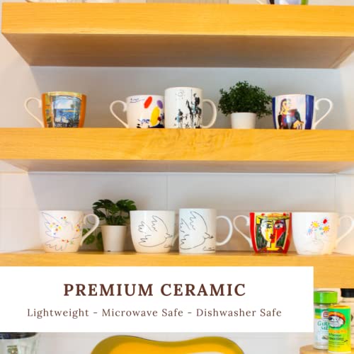 Könitz Waechtersbach Picasso Collection Bone China Coffee Mugs – Dora Maar Coffee Mug – Dishwasher & Microwave Safe Cute Mugs – Handmade Tea Mug – Memorable Coffee Gifts for Artists