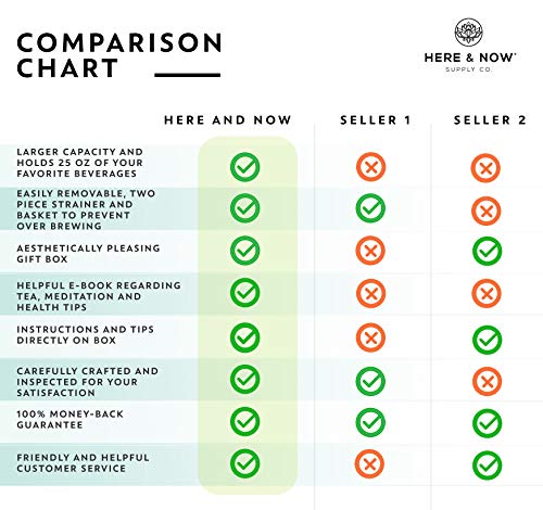 25 oz Multi-Function Travel Mug and Tumbler | Tea Infuser Water Bottle | Fruit Infused Flask | Hot & Cold Double Wall Stainless Steel Coffee Thermos | by Here & Now Supply Co. (Sacred Red)