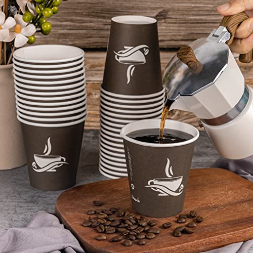 LITOPAK 270 Pack 10 oz Paper Cups, Disposable Coffee Cups, Paper Drinking Cups, Brown Disposable Cups, Paper Hot Coffee Cups, Paper Coffee Cups for Party, Picnic, Travel, and Events.